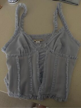 Kimchi Blue Light Blue Ruffled Cami